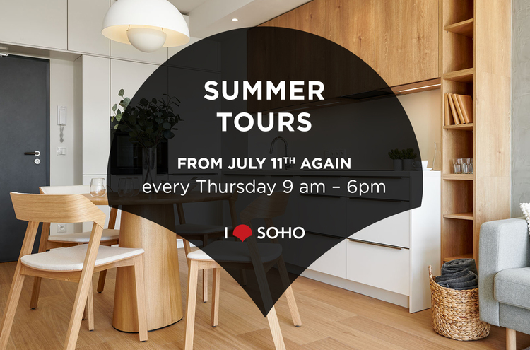 July tours of free and model apartments from July 11th again every Thursday